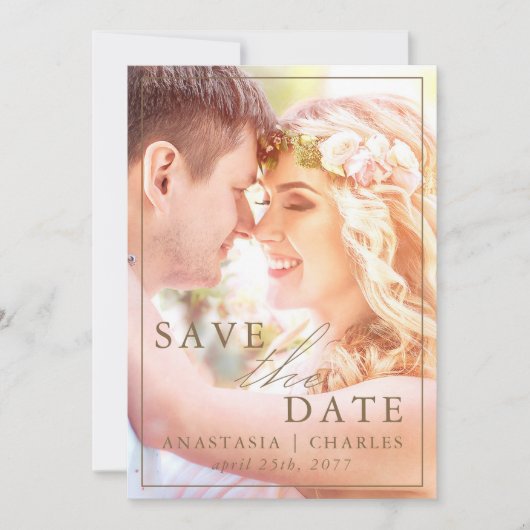 Beachy Boho Pink & Ivory Greenery Floral Save The Date (Voorkant)