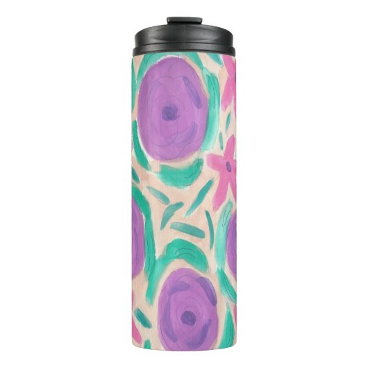 Beachy Boho Waterverf Print Tumbler Thermosbeker (Voorkant)