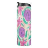 Beachy Boho Waterverf Print Tumbler Thermosbeker (Geroteerd rechts)