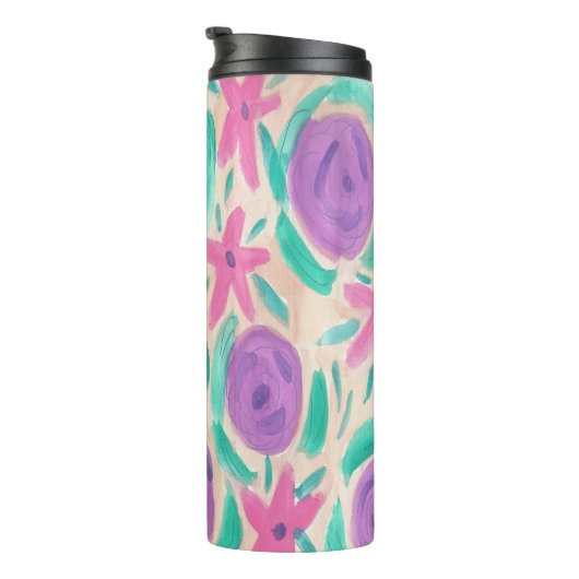 Beachy Boho Waterverf Print Tumbler Thermosbeker (Geroteerd rechts)