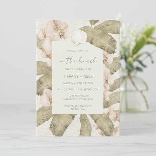 Beachy Boho Wedding Kaart (Staand voorkant)