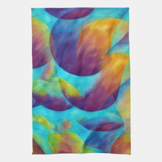 Beachy Bubbles Artsy Abstract Kitchen Towel Theedoek (Verticaal)