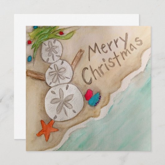 Beachy Christmas Kaart (Voorkant / Achterkant)