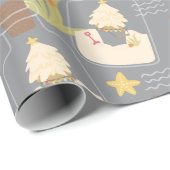 Beachy Christmas Sand Pail Cadeaupapier (Rol Hoek)