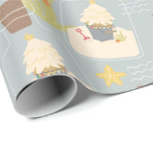 Beachy Christmas Sand Pail Cadeaupapier (Rol Hoek)
