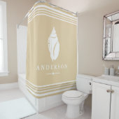 Beachy Coastal White Seashell | Gepersonaliseerd Douchegordijn (In situ)