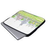 Beachy Cottages laptop hoesje Sleeve (Voorkant onderkant)