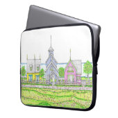 Beachy Cottages laptop hoesje Sleeve (Voorkant Links)