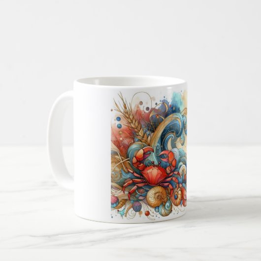 Beachy Crab Coffee Cup Koffiemok (Voorkant links)
