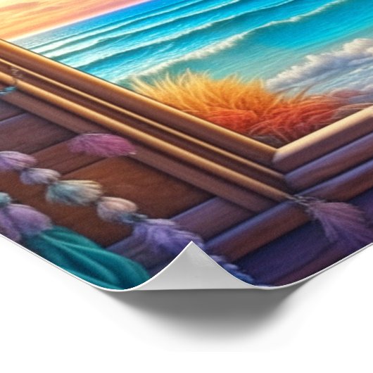  Beachy Dreamcatcher op Venster Poster (Hoek)