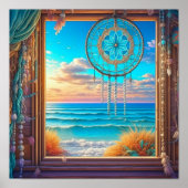  Beachy Dreamcatcher op Venster Poster (Voorkant)
