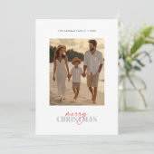 Beachy Familie Foto Nautische Kerst Kaart (Staand voorkant)