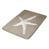 Beachy Faux Burlap White Starfish Bath Mat (Gekanteld)