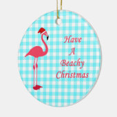 Beachy Flamingo Kerstversiering Keramisch Ornament (Links)