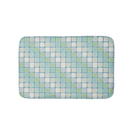 Beachy geometrische Tegels, Zee glas, blauw, zand Badmat