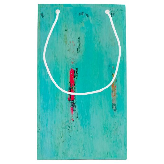 Beachy geschenktas met kustkunst klein cadeauzakje (Achterkant)
