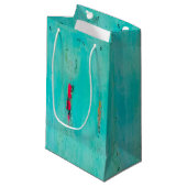 Beachy geschenktas met kustkunst klein cadeauzakje (Voorkant Gekanteld)