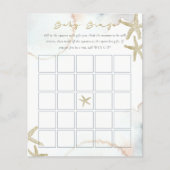 Beachy Gold Dusky Blue Starfish Bingo Baby shower (Voorkant)