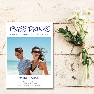 Beachy Gratis Drinken Fotobestemming Trouwen Save The Date
