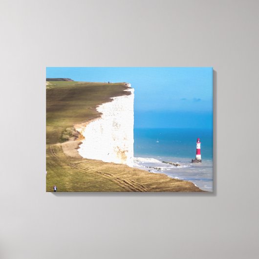 Beachy Head en vuurtoren uitzicht canvas print (Voorkant)