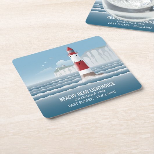 Beachy Head Lighthouse Kartonnen Onderzetters (Schuin)