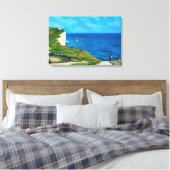 Beachy Head Lighthouse, Seven Sisters, Verenigd Ko Canvas Afdruk (Insitu (Slaapkamer))