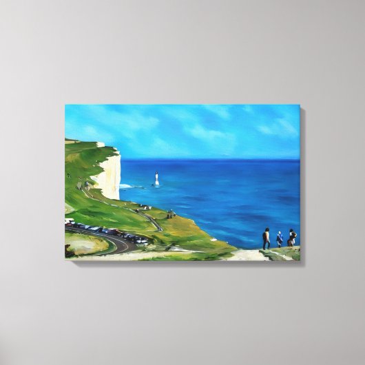 Beachy Head Lighthouse, Seven Sisters, Verenigd Ko Canvas Afdruk (Voorkant)