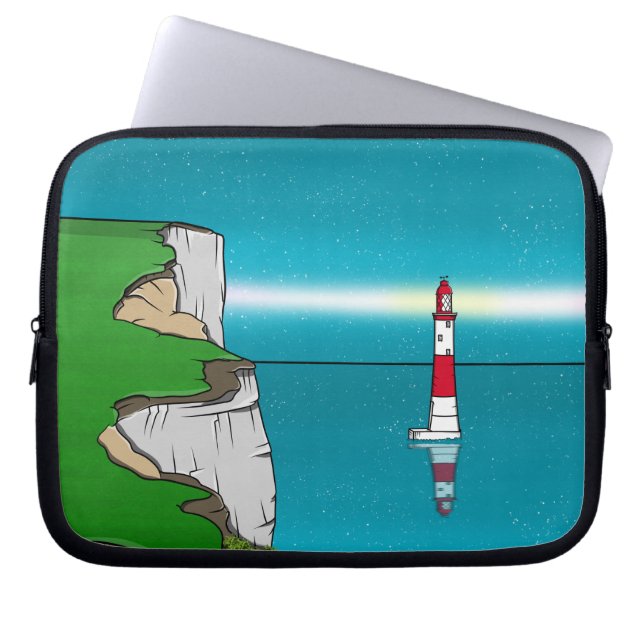 Beachy Head vuurtoren Engels Kanaal Laptop Sleeve (Voorkant)