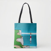 Beachy Head vuurtoren Engels Kanaal Tote Bag (Voorkant)