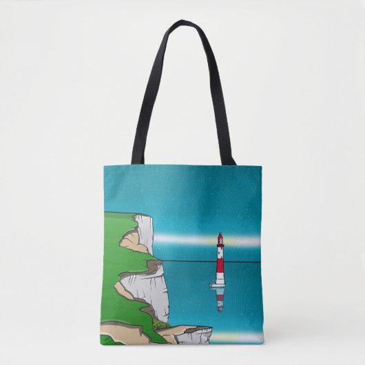 Beachy Head vuurtoren Engels Kanaal Tote Bag (Voorkant)