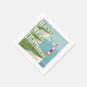 Beachy head vuurtoren retro poster servet (Hoek)