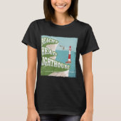 Beachy head vuurtoren retro poster t-shirt (Voorkant)