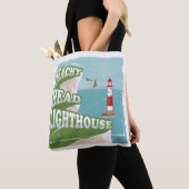Beachy head vuurtoren retro poster tote bag (Dichtbij)