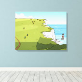 Beachy Head zicht canvasprint Canvas Afdruk (Insitu (Houten vloer))