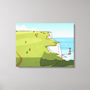 Beachy Head zicht canvasprint Canvas Afdruk