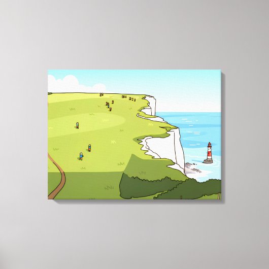Beachy Head zicht canvasprint Canvas Afdruk (Voorkant)