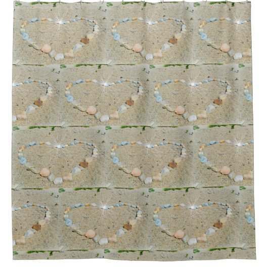 Beachy Heart Art Douchegordijn (Voorkant)