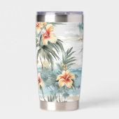 Beachy Hibiscus Floral  Geïsoleerde Drinkbeker (Voorkant)