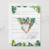 Beachy Hout Boho Schedel Tropisch Bloemig Bladeren Kaart (Achterkant)