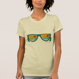 Beachy Illustrated Sunset Vacation Sunbril T-shirt