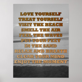 Beachy Inspirerend Quote Sunset Poster