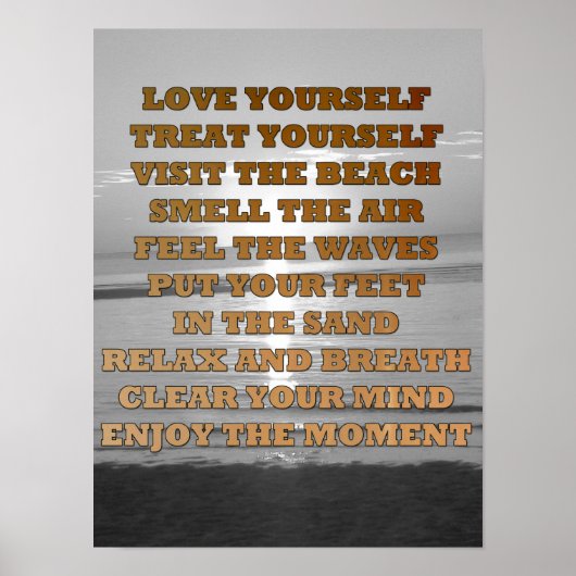 Beachy Inspirerend Quote Sunset Poster (Voorkant)