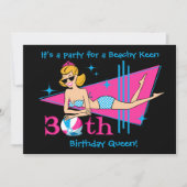 Beachy Keen 30th Birthday Custom Invitations Kaart (Voorkant)