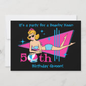 Beachy Keen 50th Birthday Custom Invitations Kaart (Voorkant)