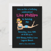 Beachy Keen 75th Birthday Custom Invitations Kaart (Achterkant)