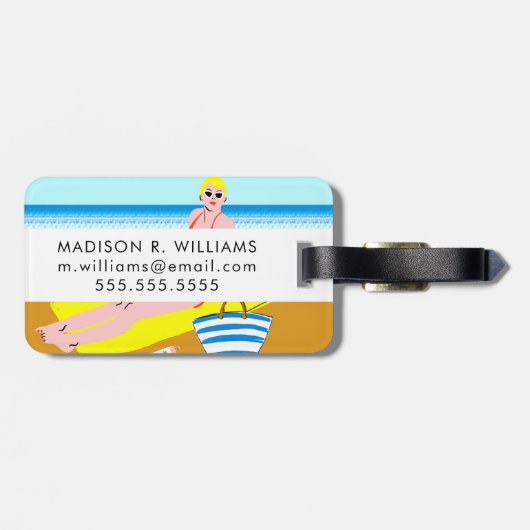 Beachy Keen - Geel Bagagelabel (Achterkant horizontaal)