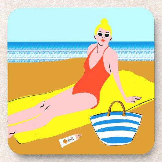 Beachy Keen - Geel Bier Onderzetter (Voorkant)