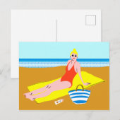 Beachy Keen - Geel Briefkaart (Voorkant / Achterkant)