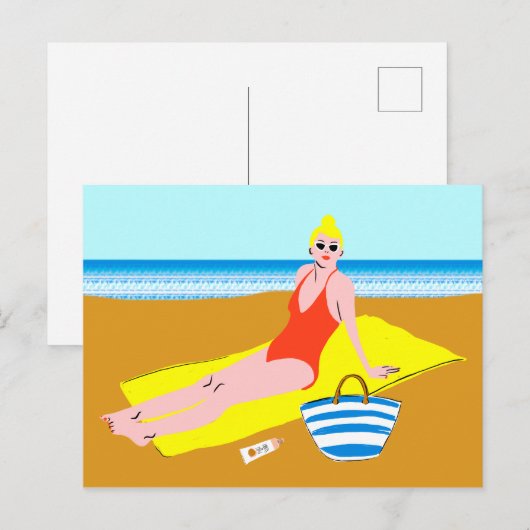 Beachy Keen - Geel Briefkaart (Voorkant / Achterkant)