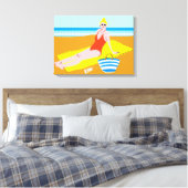 Beachy Keen - Geel Canvas Afdruk (Insitu (Slaapkamer))